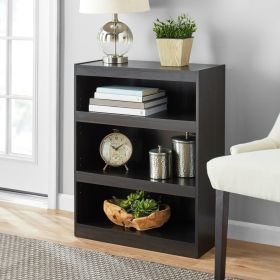 3-Shelf Framed Bookcase with Adjustable Shelves, Espresso