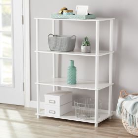 No Tools 4-Shelf Bookcase, White