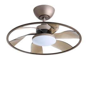 Light Pro 22 in. LED Indoor Coffee Smart Ceiling Fan with Remote Control [Unable ship weekends, TK/TEMU only for pickup]