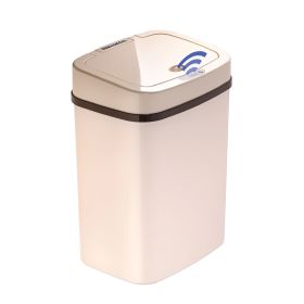 Automatic Bathroom Trash Can, 3 Gallon Plastic Motion Sensor Garbage Bin with Soft Close Lid, Cream
