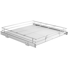 21.5"Wx21"Dx3.5"H Pull Out Cabinet Organizer, Heavy Duty Slide Out Pantry Shelves, Steel Roll Out Drawers, Sliding Drawer Storage for Home Under