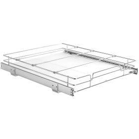 15.5"Wx21"Dx3.5"H Pull Out Cabinet Organizer, Heavy Duty Slide Out Pantry Shelves, Steel Roll Out Drawers, Sliding Drawer Storage for Home Under